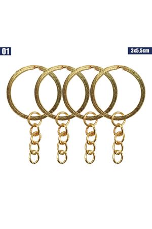 Anahtarlık Halkası 3 cm Altın - 4'lü Paket