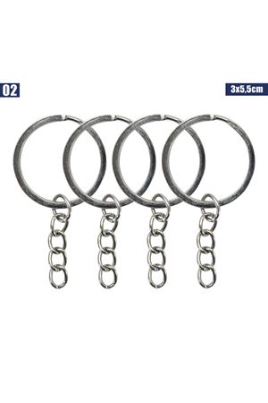 Anahtarlık Halkası 3 cm Gümüş - 4'lü Paket