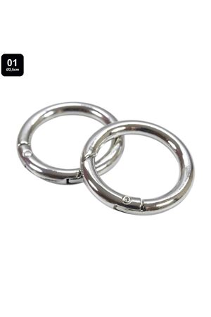 Metal Yaylı Çanta Halkası - Çap 2,5 cm - Gümüş