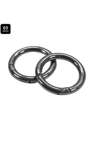 Metal Yaylı Çanta Halkası - Çap 2,5 cm - Siyah