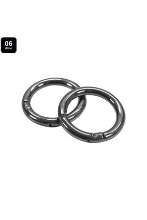 Metal Yaylı Çanta Halkası - Çap 2 cm - Siyah
