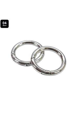 Metal Yaylı Çanta Halkası - Çap 2 cm - Gümüş
