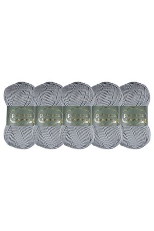 5'li Paket Polyanna Family Yarn Anti Pilling Örgü İpi No:515 Gri