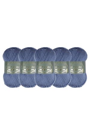 5'li Paket Polyanna Family Yarn Anti Pilling Örgü İpi No:522 Petrol Mavi
