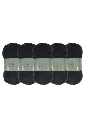 5'li Paket Polyanna Family Yarn Anti Pilling Örgü İpi No:523 Siyah
