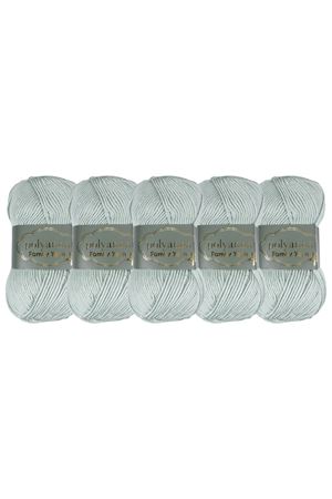 5'li Paket Polyanna Family Yarn Anti Pilling Örgü İpi No:532 Su Yeşili