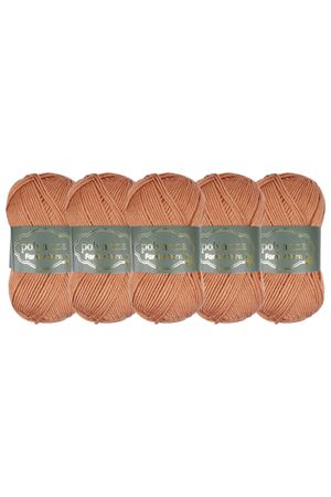 5'li Paket Polyanna Family Yarn Anti Pilling Örgü İpi No:533 Turuncu