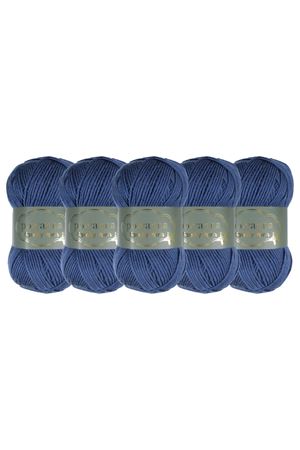 5'li Paket Polyanna Family Yarn Anti Pilling Örgü İpi No:536 Kot Mavi