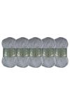 5'li Paket Polyanna Family Yarn Anti Pilling Örgü İpi No:515 Gri