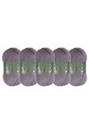 5'li Paket Polyanna Family Yarn Anti Pilling Örgü İpi No:543 Mürdüm